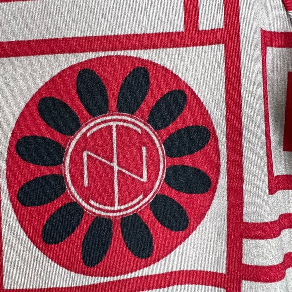 Tracy Negoshian Dress Womens Size XS Short Sleeve Gray and Red Logo Bodycon - Picture 4 of 7